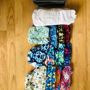 Mama Koala Cloth diaper lot w/ charcoal liners